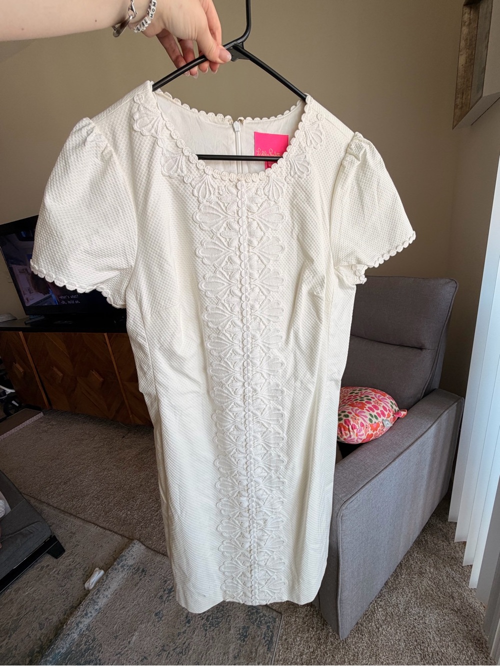 Lilly Pulitzer Cream Embroidered Shift Dress